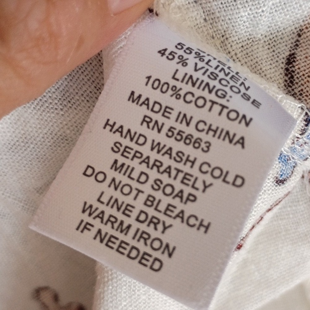 C&C California Linen Blend Seashell Print Midi Dress White L NWT Resort Vacation - Picture 4 of 7